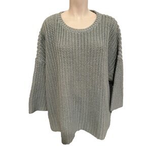 Eileen Fisher Green Chunky Knit Organic Dolman Oversized  Sweater Size 2X